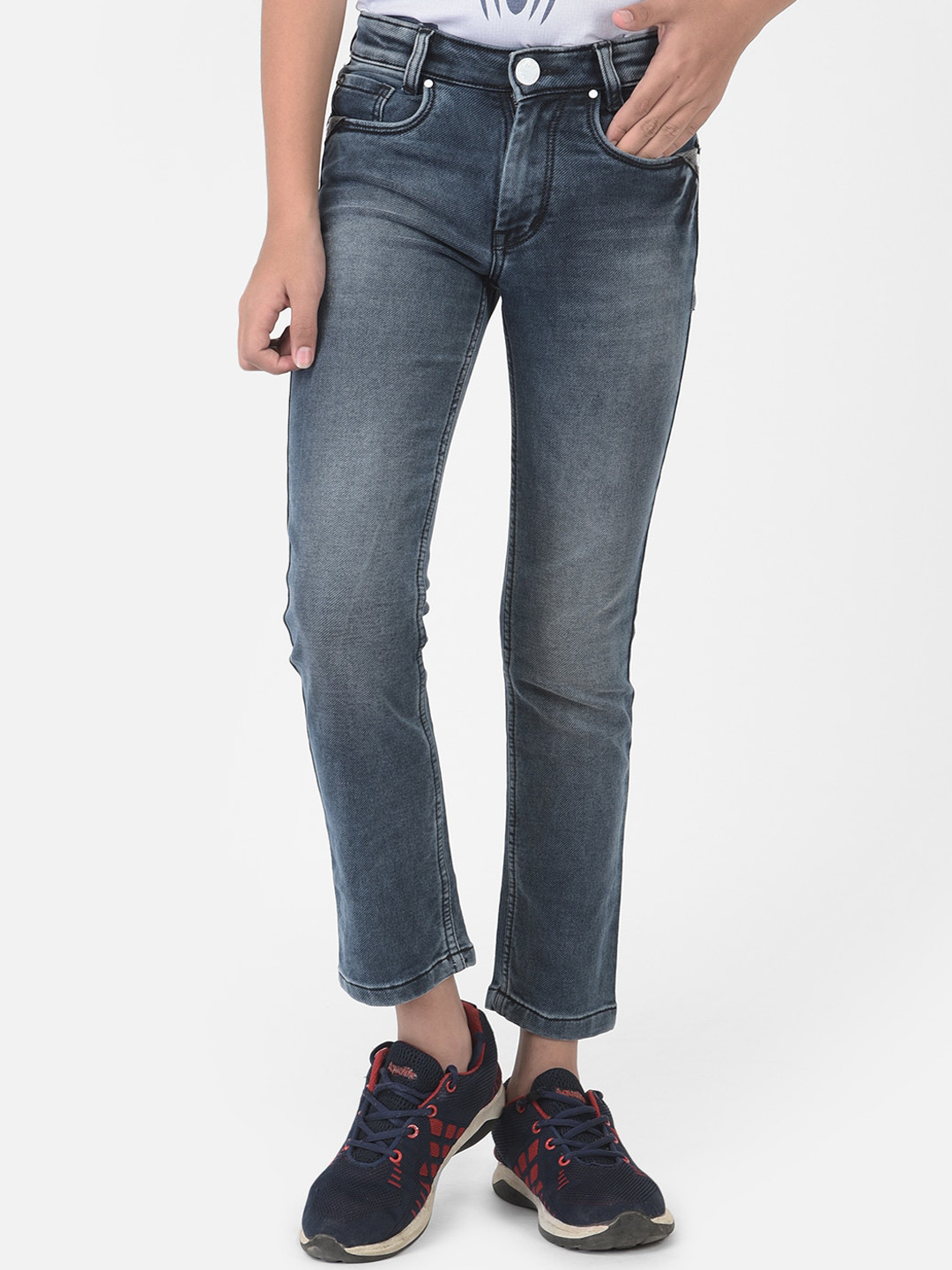 

Crimsoune Club Boys Grey Urban Slim Fit Heavy Fade Stretchable Jeans
