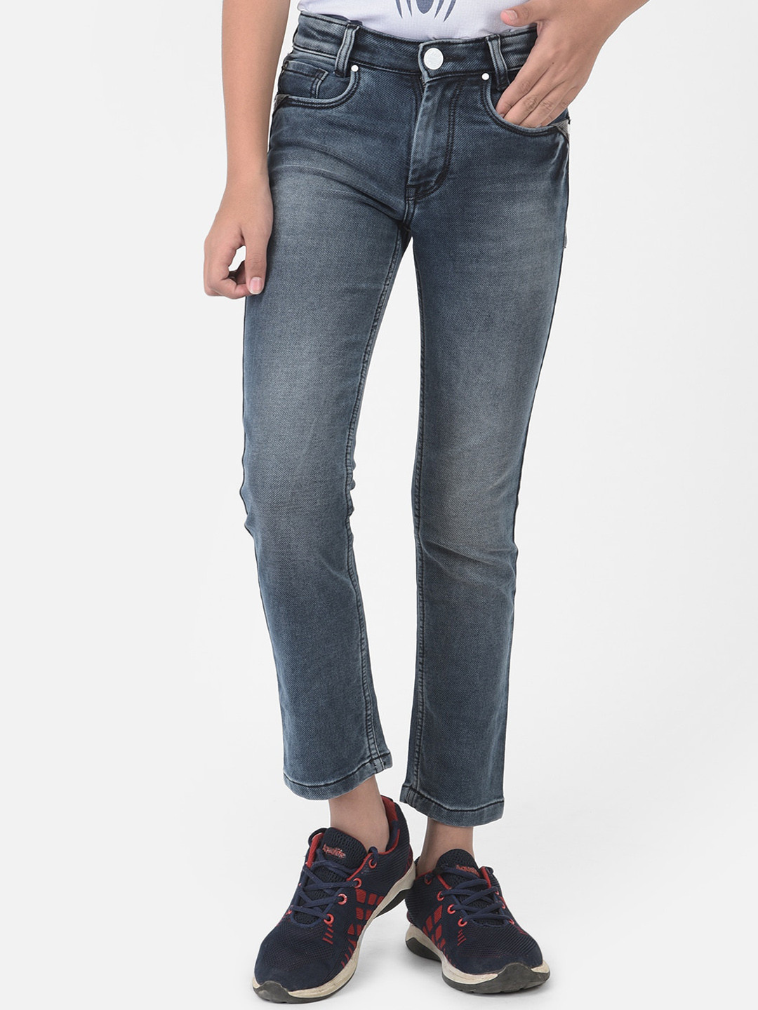 

Crimsoune Club Boys Grey Urban Slim Fit Heavy Fade Stretchable Jeans