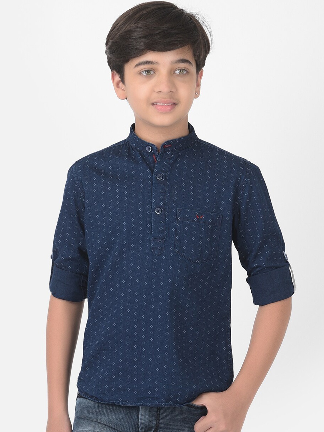 

Crimsoune Club Boys Navy Blue Printed Kurta