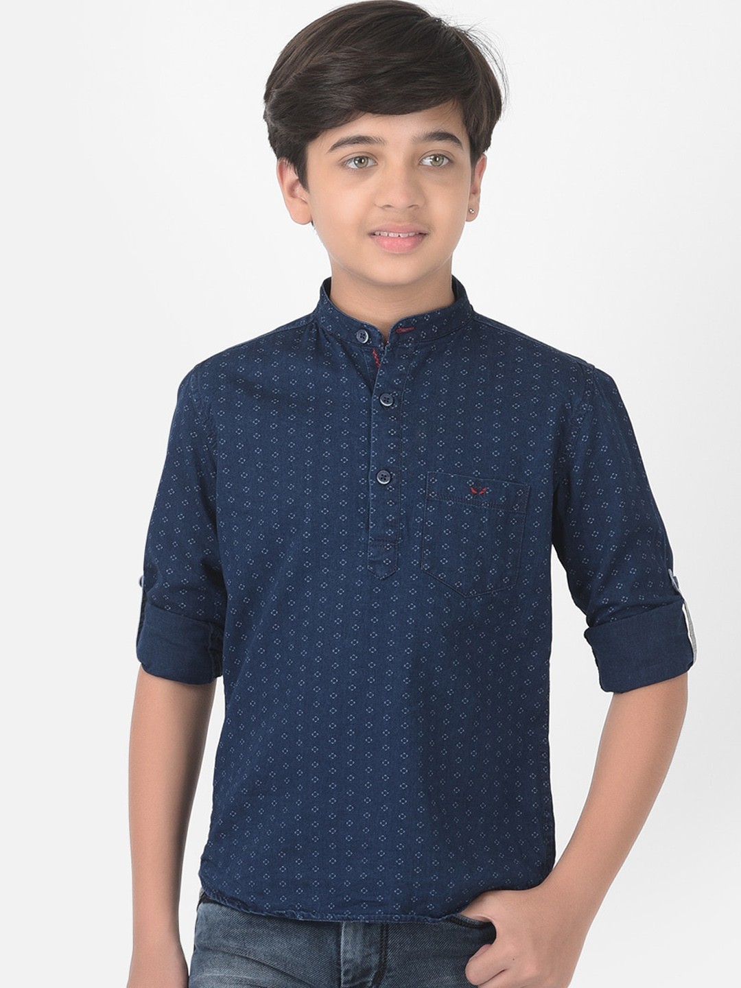 

Crimsoune Club Boys Navy Blue Printed Kurta
