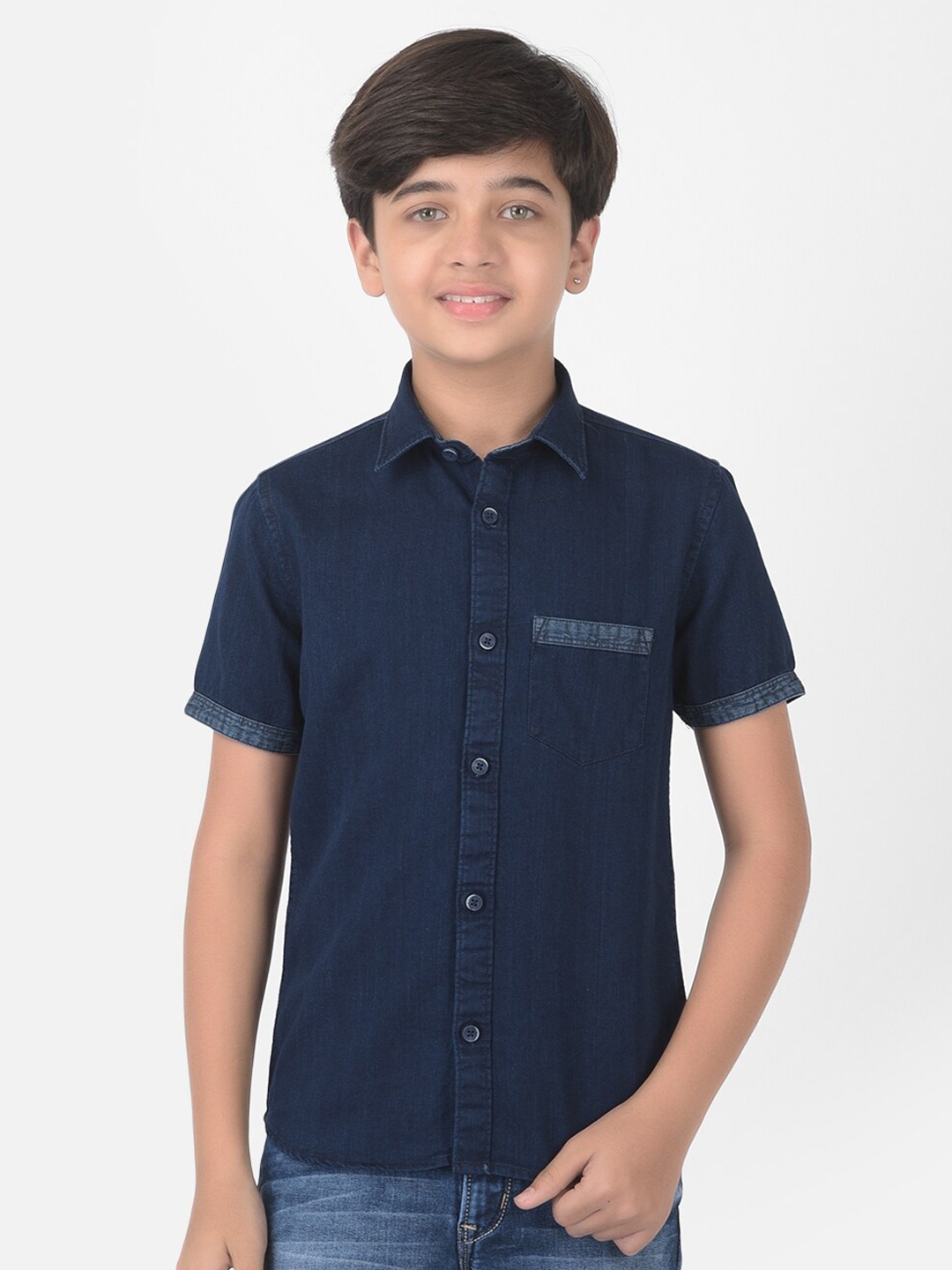 

Crimsoune Club Boys Navy Blue Slim Fit Casual Shirt