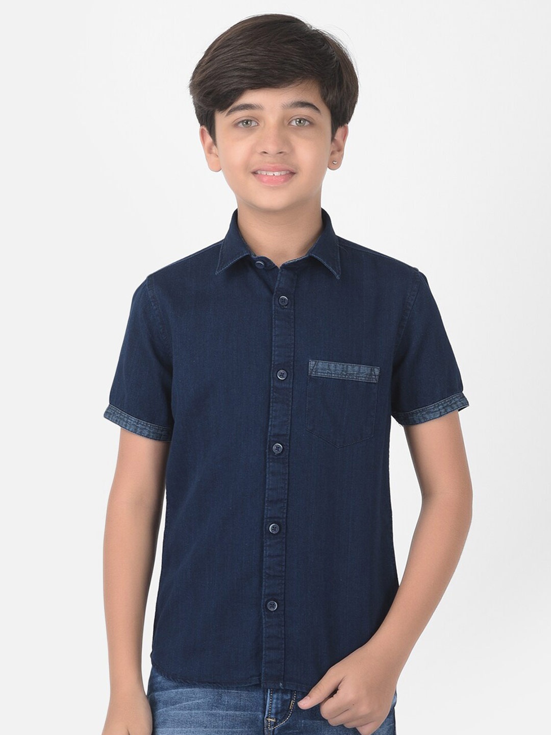 

Crimsoune Club Boys Navy Blue Slim Fit Casual Shirt