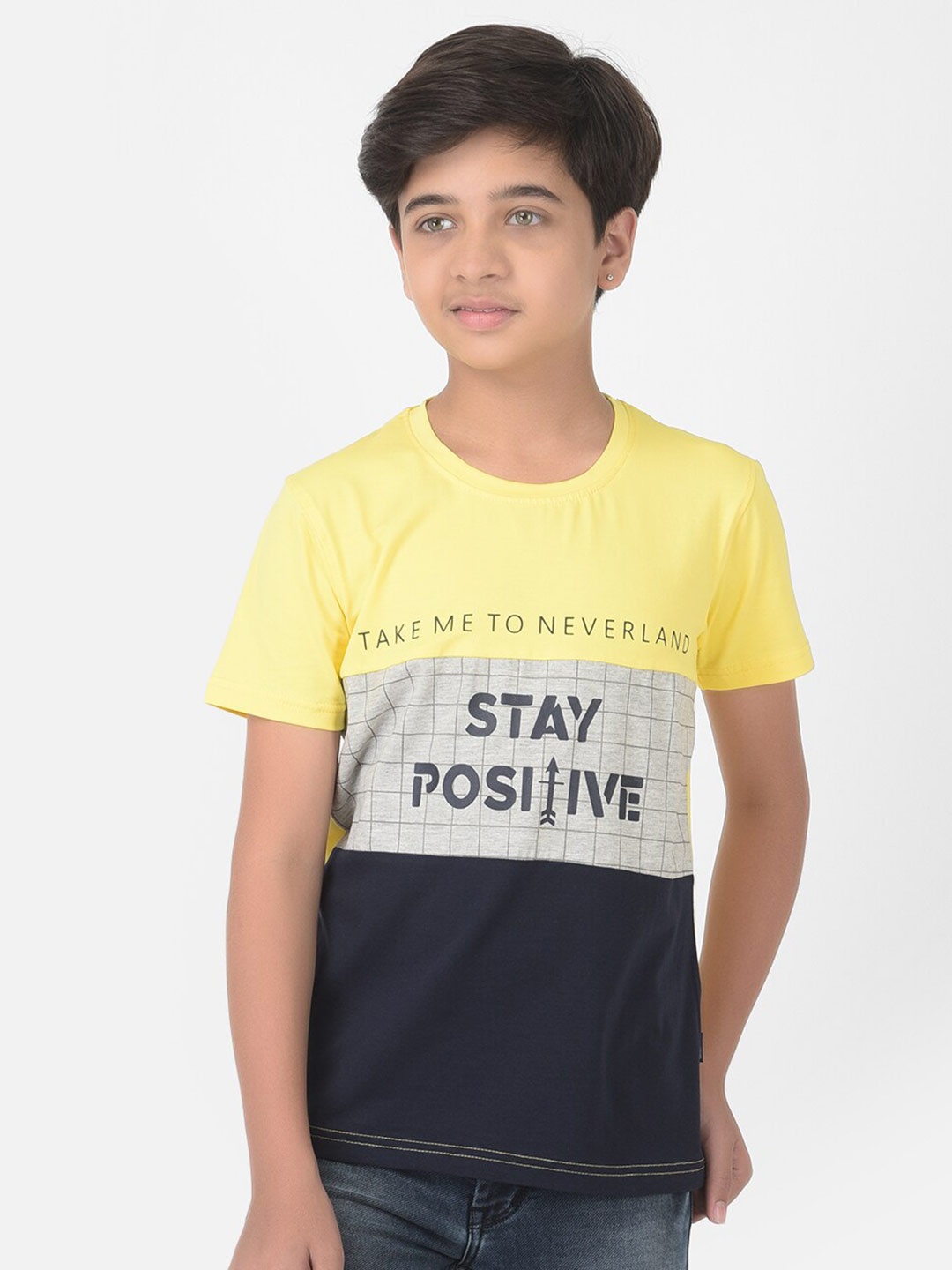 Crimsoune Club Boys Multicoloured Typography printed Round Neck T-shirt, Multi