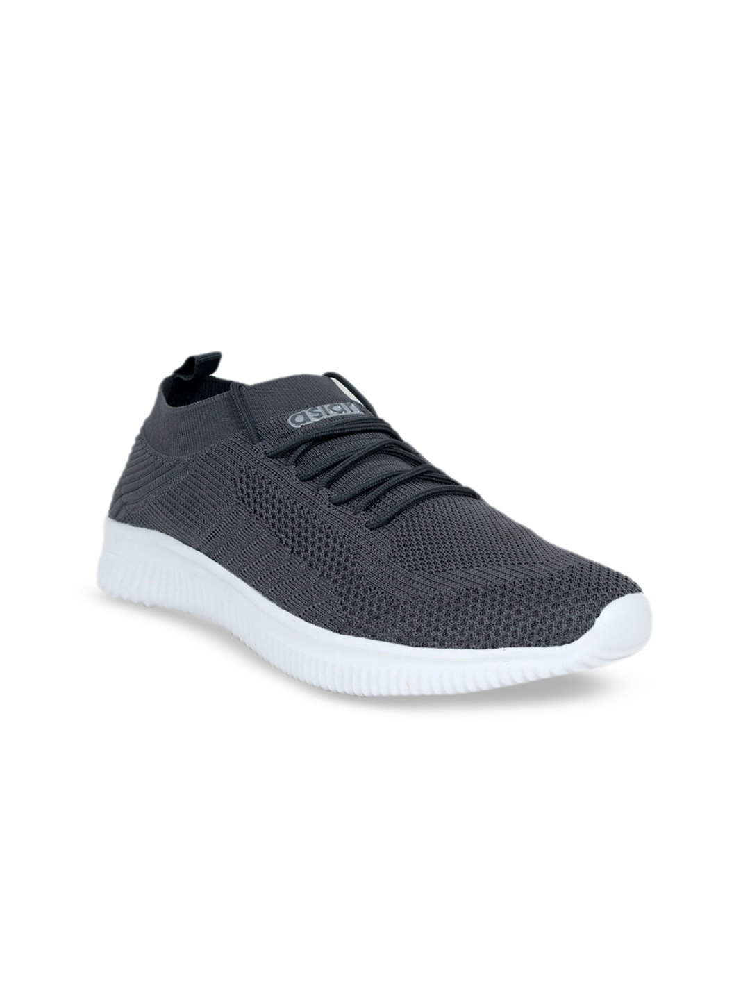 

ASIAN Men Grey Woven Design Slip-On Sneakers