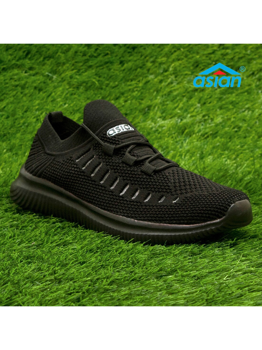 

ASIAN Men Black Woven Design Trekking Shoes