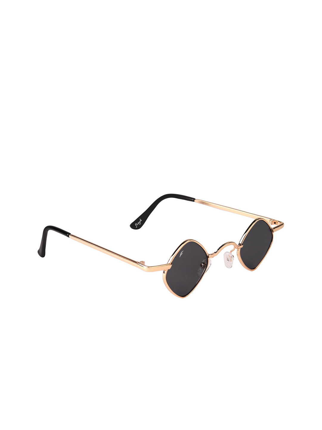 

Floyd Unisex Black Lens & Gold-Toned Rectangle Sunglasses with UV Protected Lens