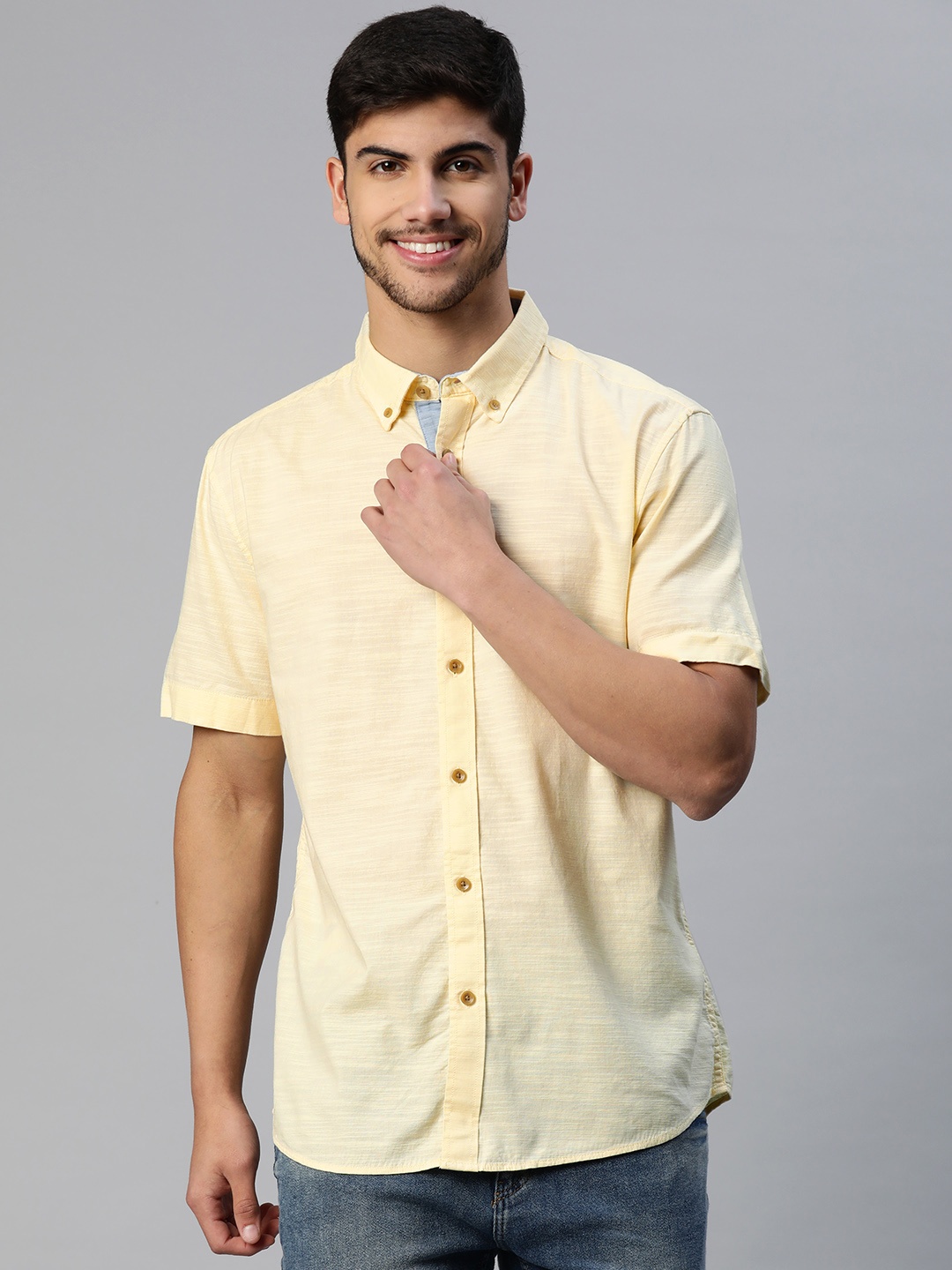 

Marks & Spencer Men Pure Cotton Casual Shirt, Yellow
