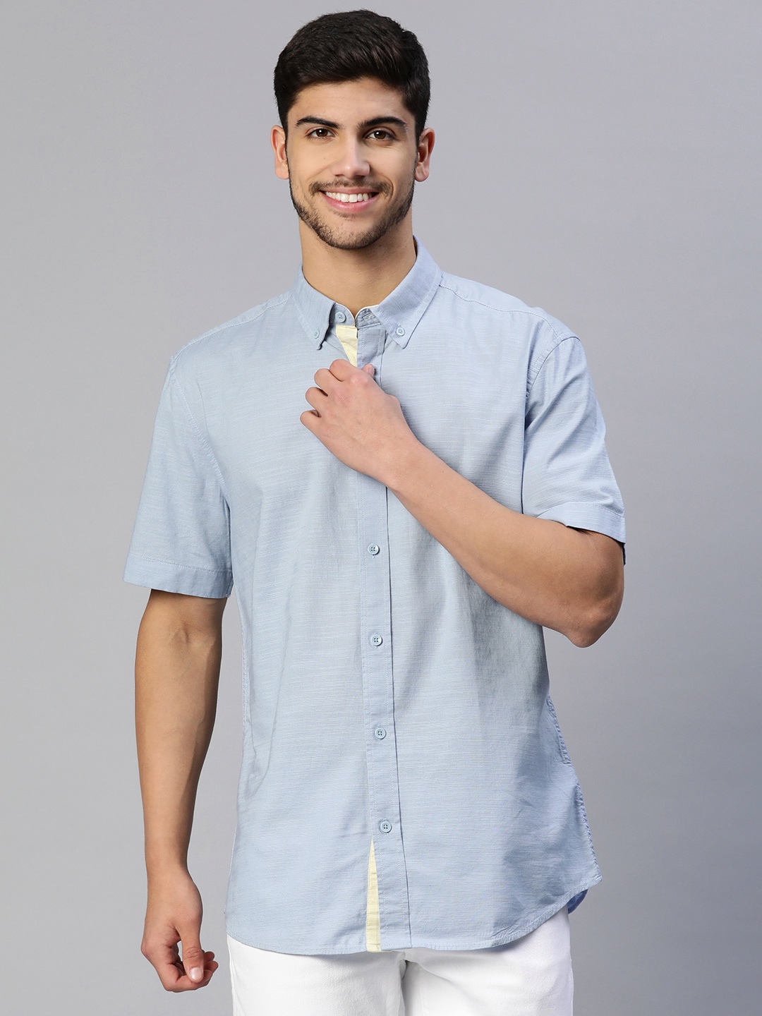 

Marks & Spencer Men Pure Cotton Casual Shirt, Blue