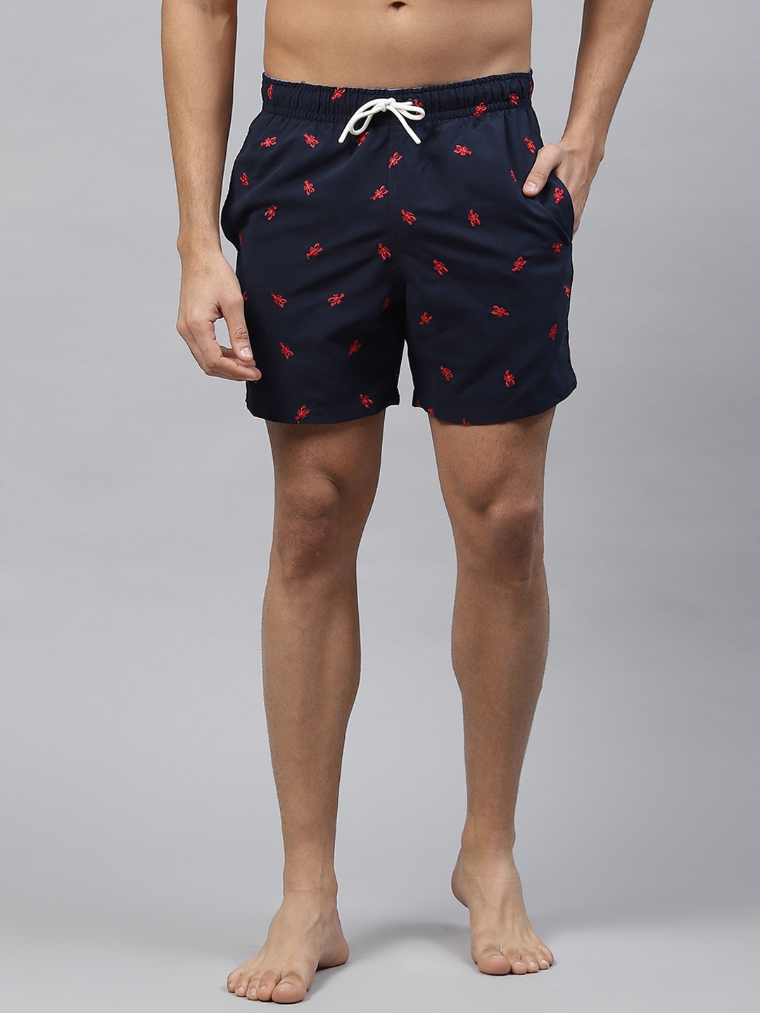 

Marks & Spencer Men Embroidered Swim Shorts, Navy blue