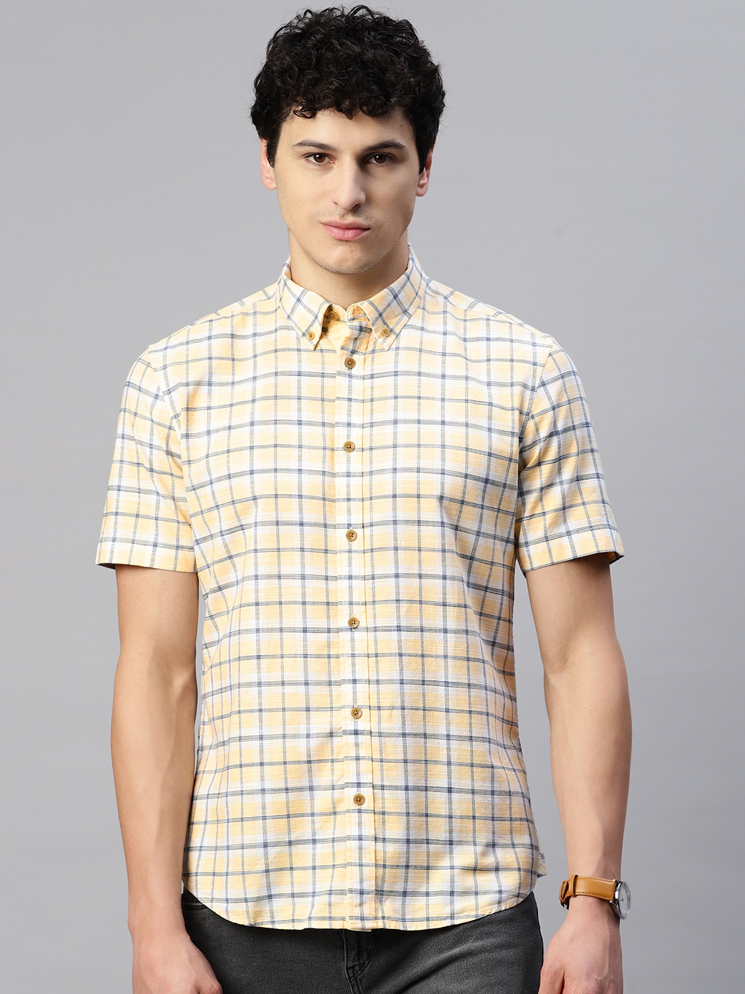 

Marks & Spencer Pure Cotton Tartan Checked Casual Shirt, Yellow