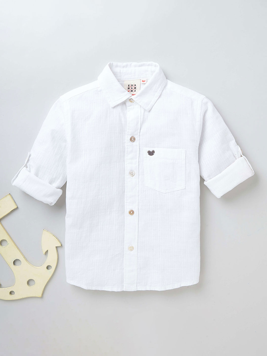 

Ed-a-Mamma Boys White Casual Shirt