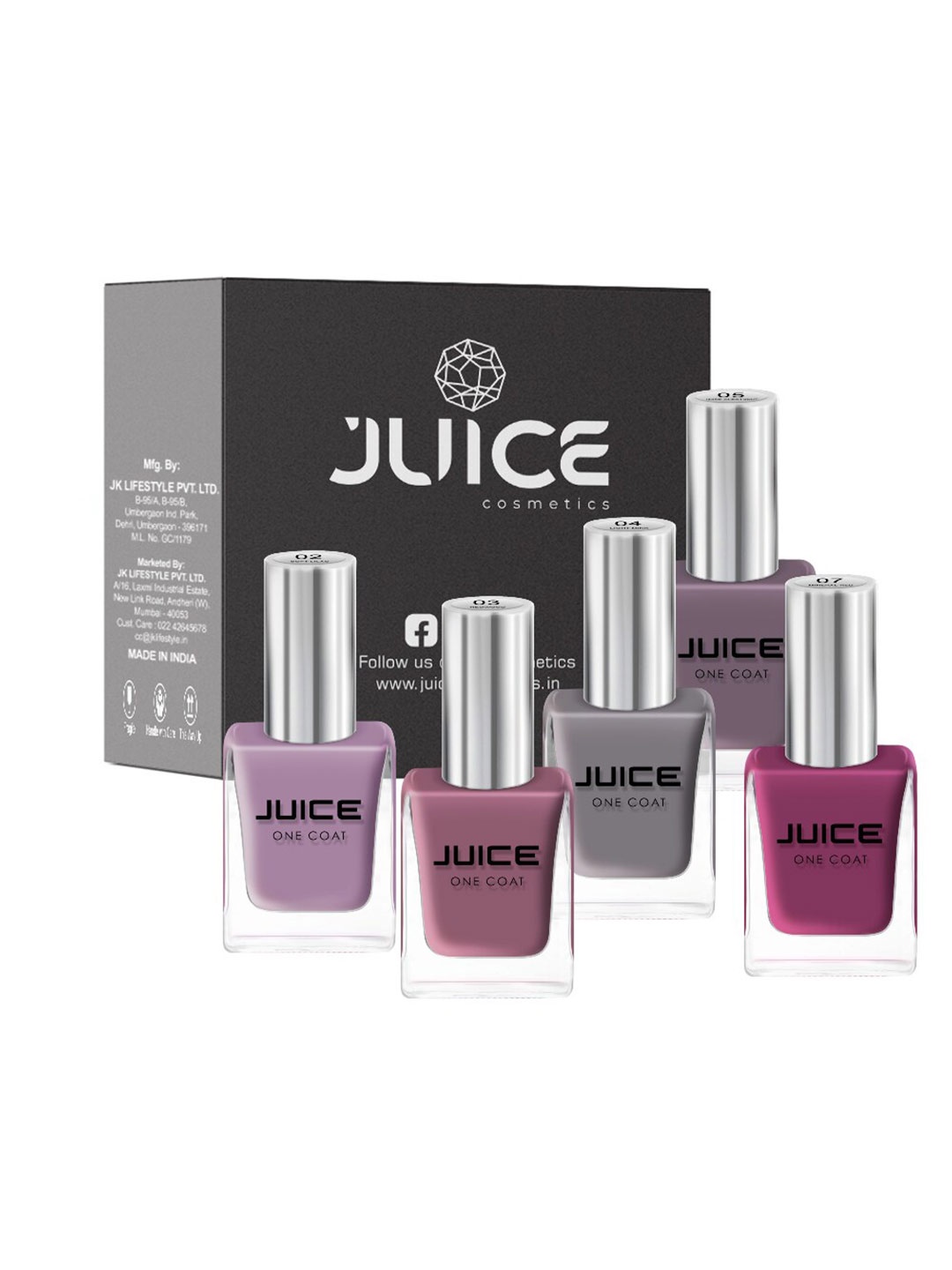 

JUICE Set Of 5 Nail Paint 55ml, Multi