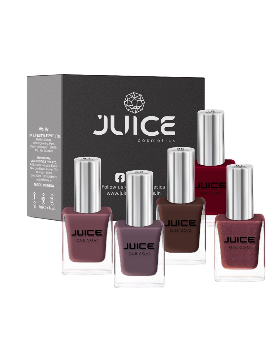 

JUICE Set Of 5 Nail Paint 55ml, Multi