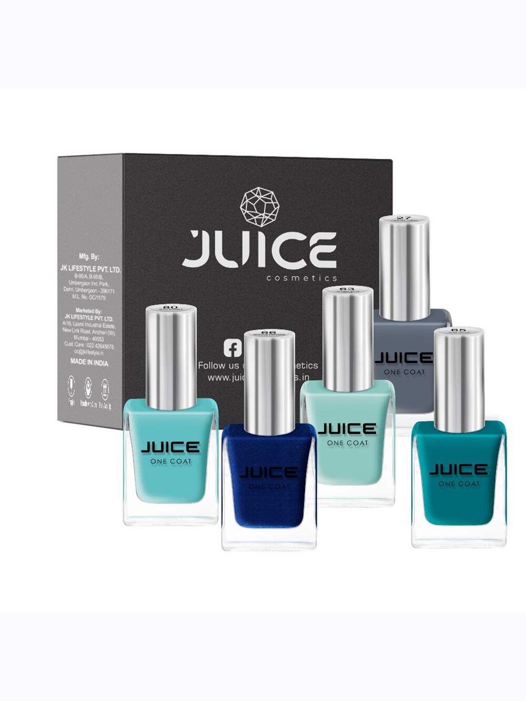 

JUICE Set Of 5 Nail Paint 55ml, Blue