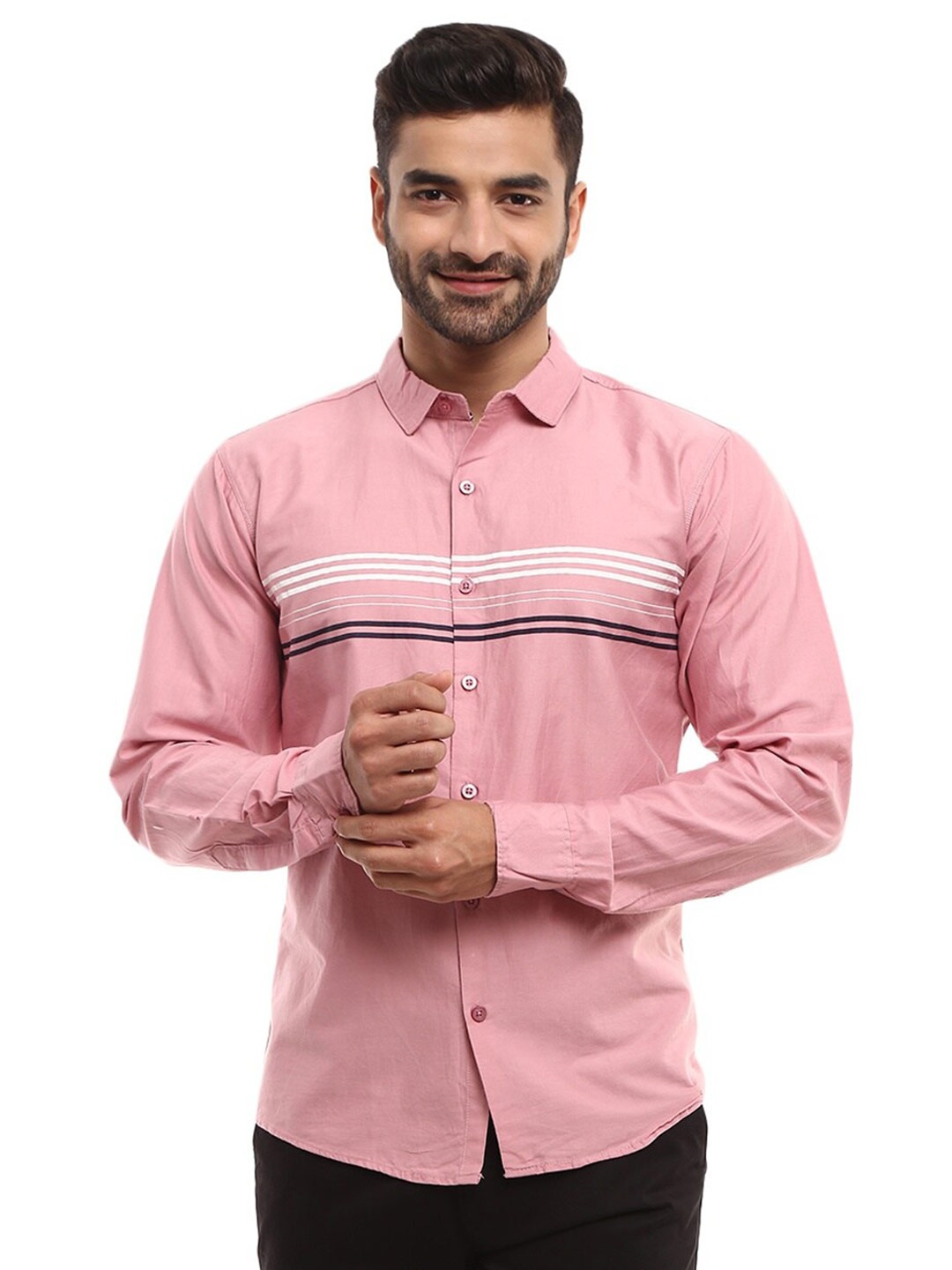 

V-Mart Men Pink Slim Fit Casual Shirt