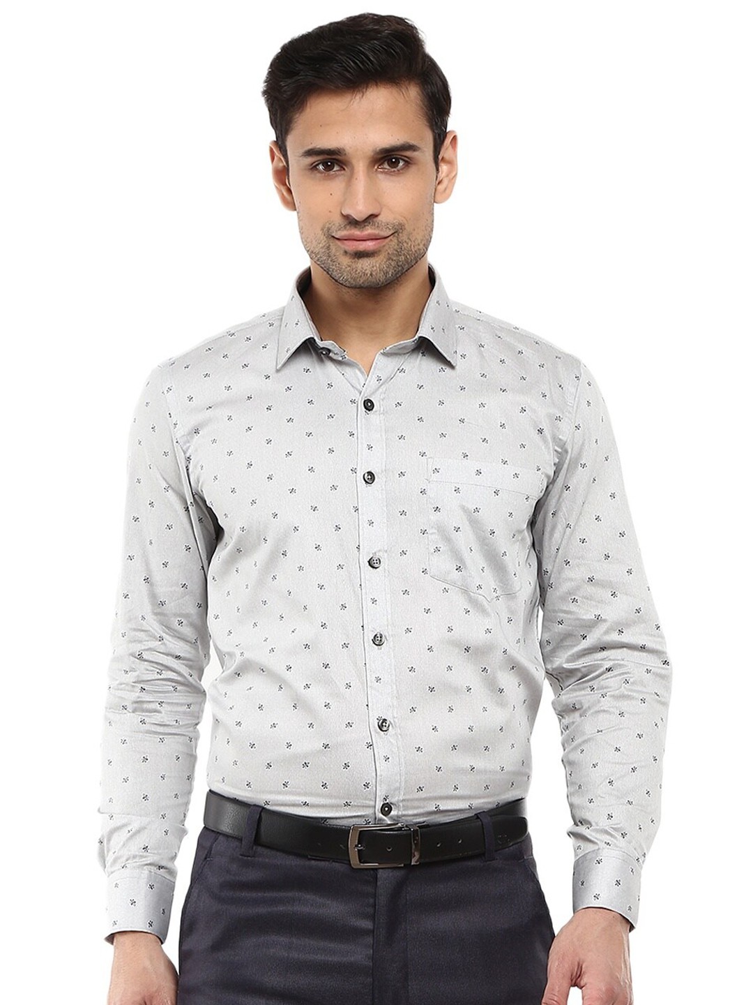 

V-Mart Men Grey Floral Printed Formal Shirt