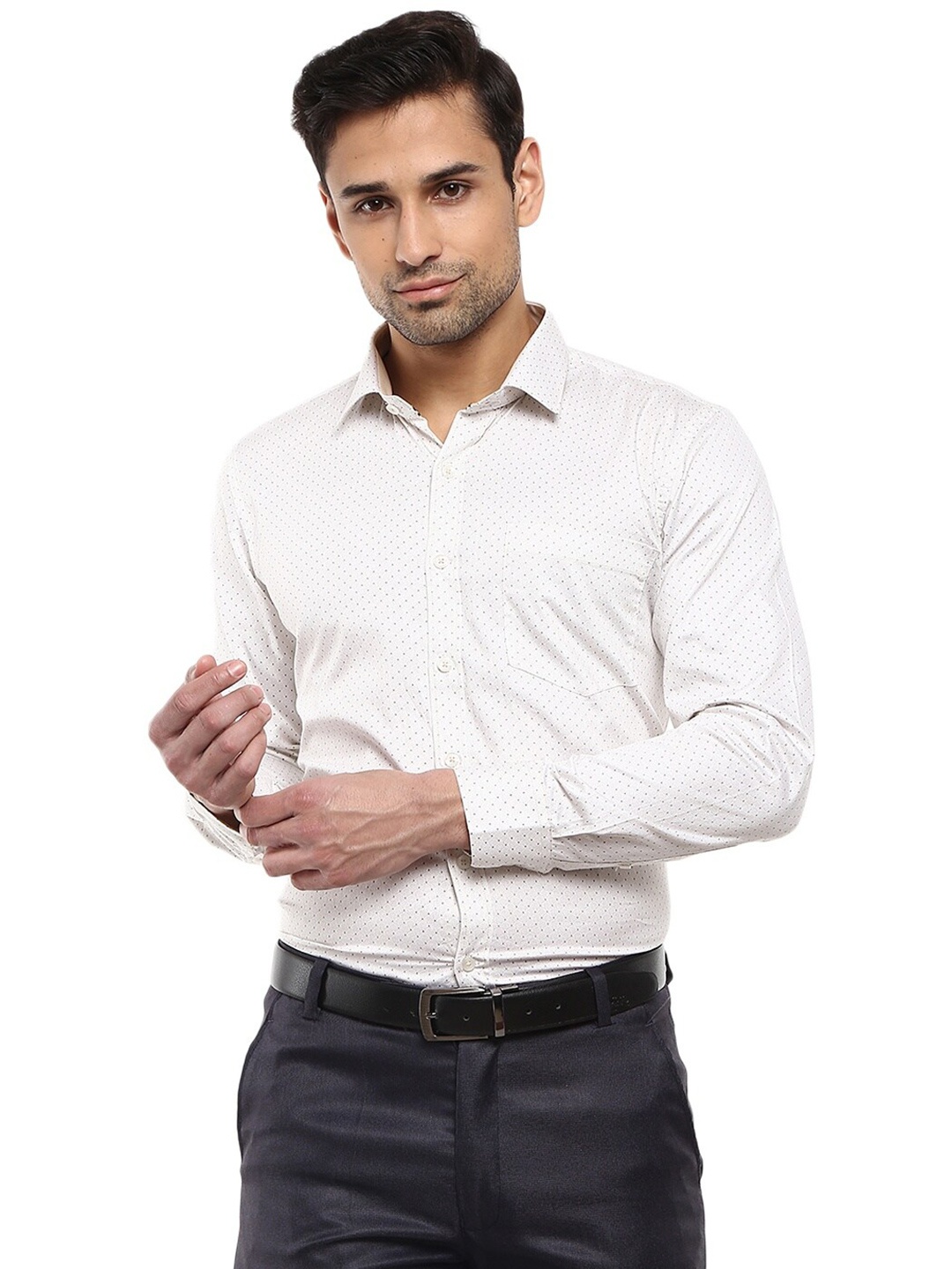 

V-Mart Men Cream-Coloured Printed Formal Shirt