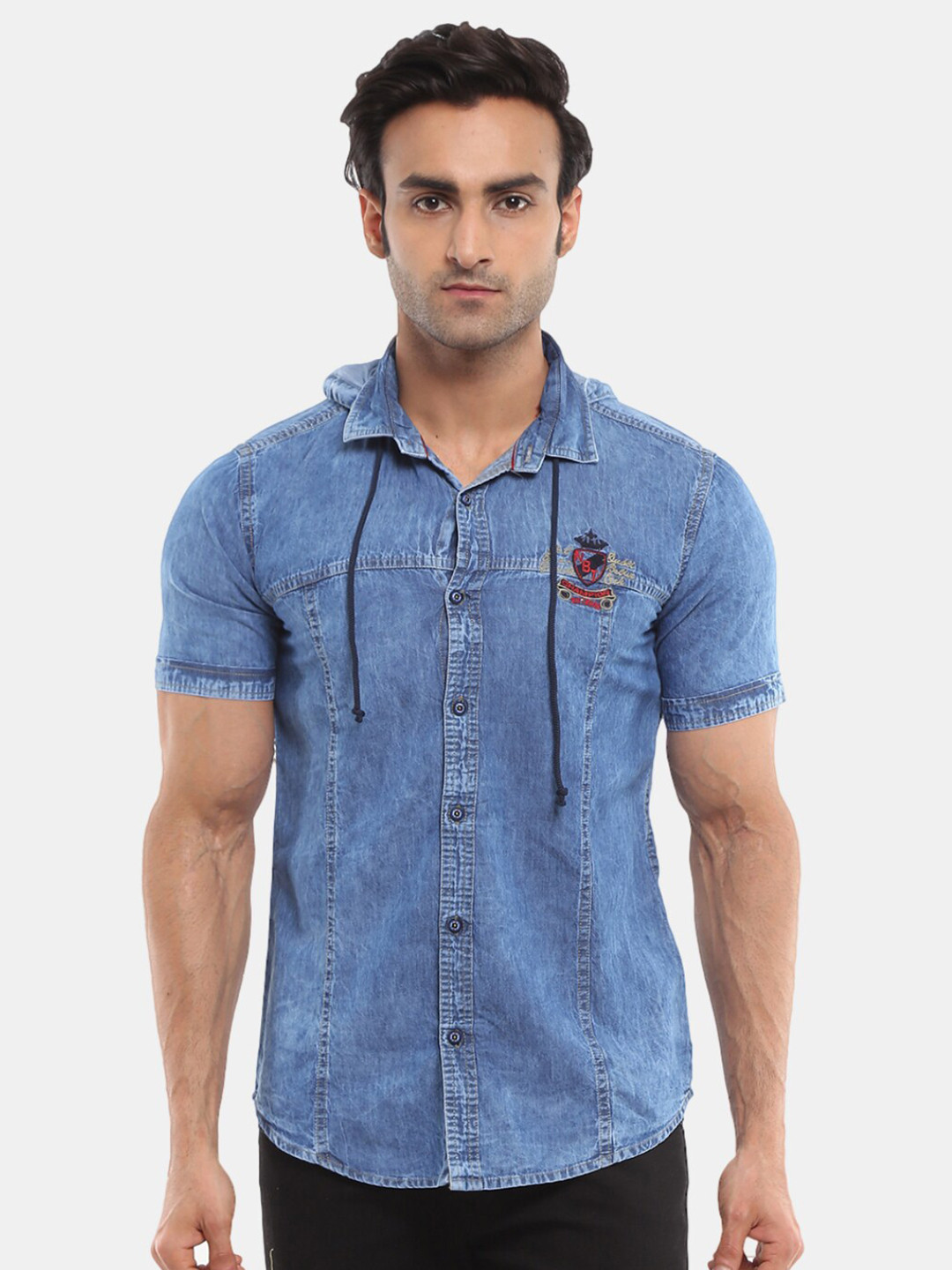 

V-Mart Men Blue Slim Fit Faded Casual Shirt