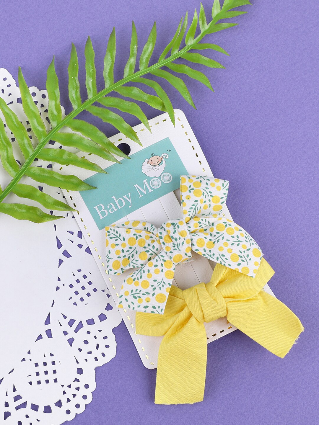 

Baby Moo Girls Yellow & White Set of 2 Tic Tac Hair Clip
