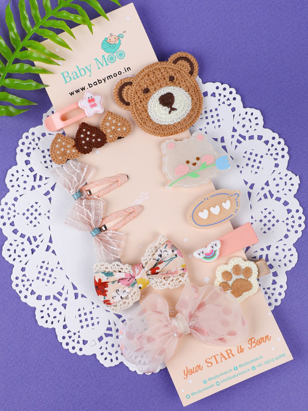 

Baby Moo Girls White & Brown Tic Tac Hair Clip
