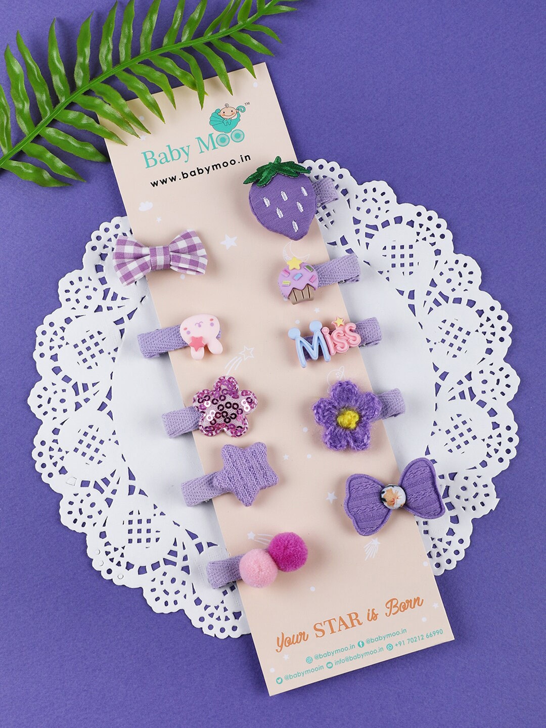

Baby Moo Girls Purple & Pink Tic Tac Hair Clip