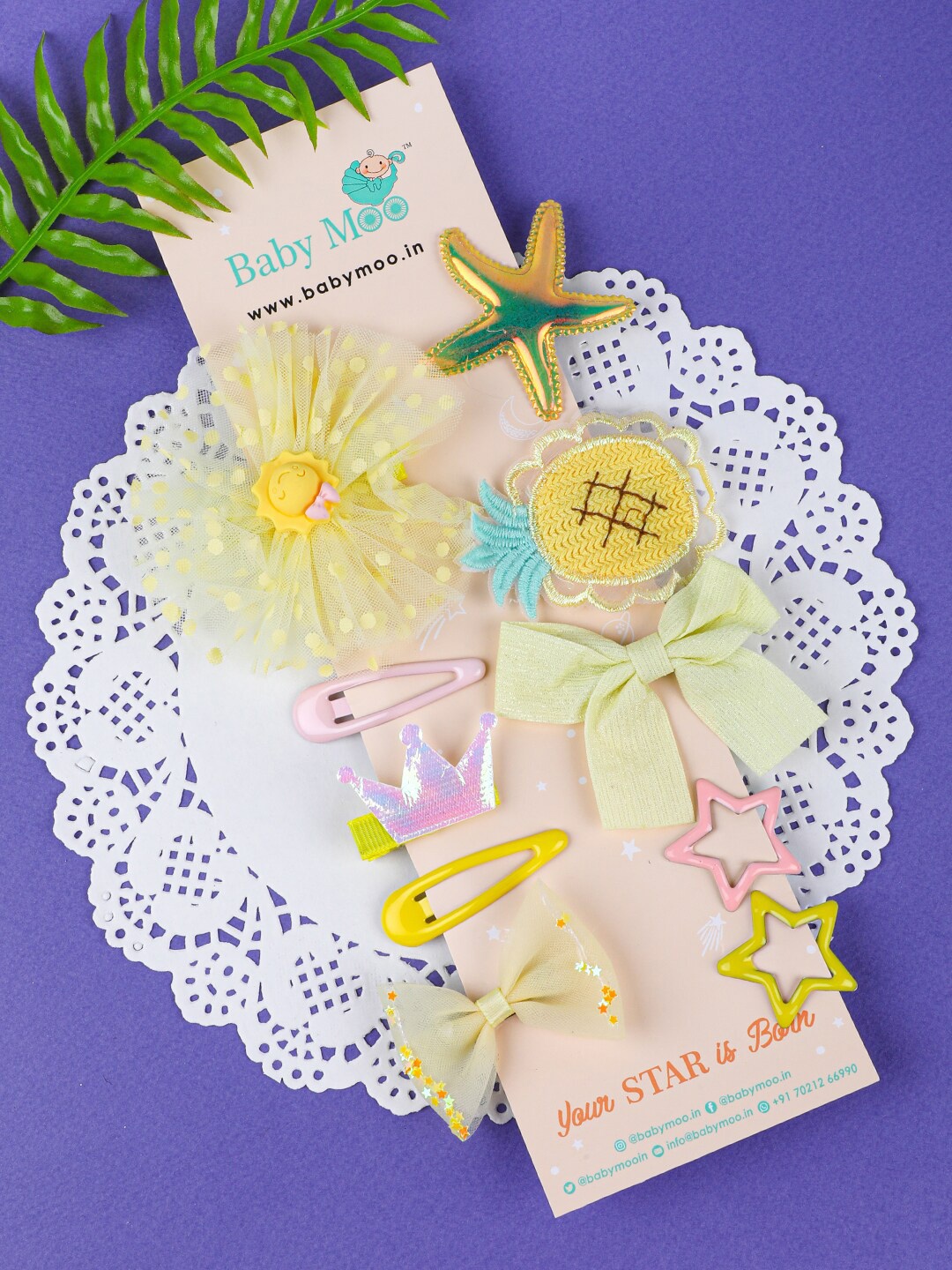 

Baby Moo Girls Yellow & Green Tic Tac Hair Clip