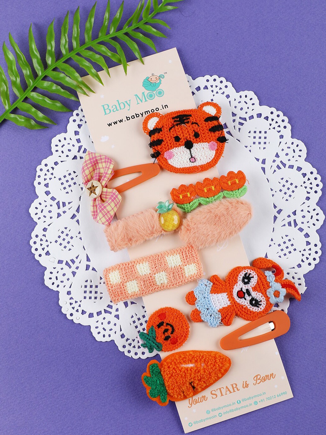 

Baby Moo Girls Orange & Green Tic Tac Hair Clip