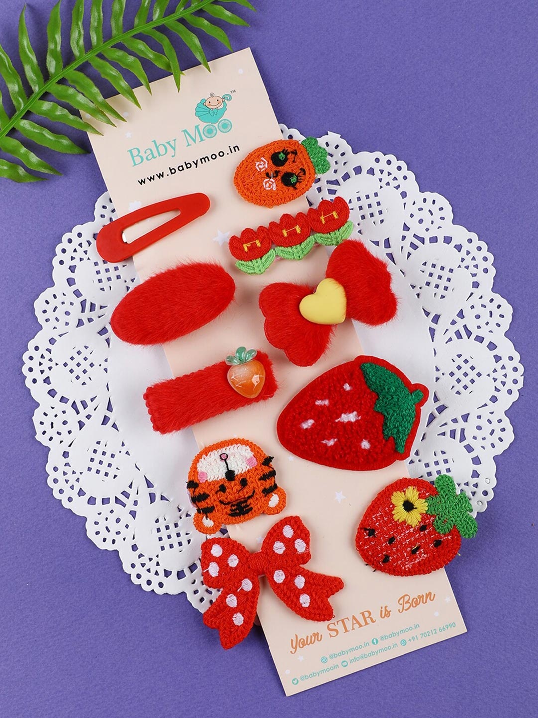 

Baby Moo Girls Red & Yellow Tic Tac Hair Clip