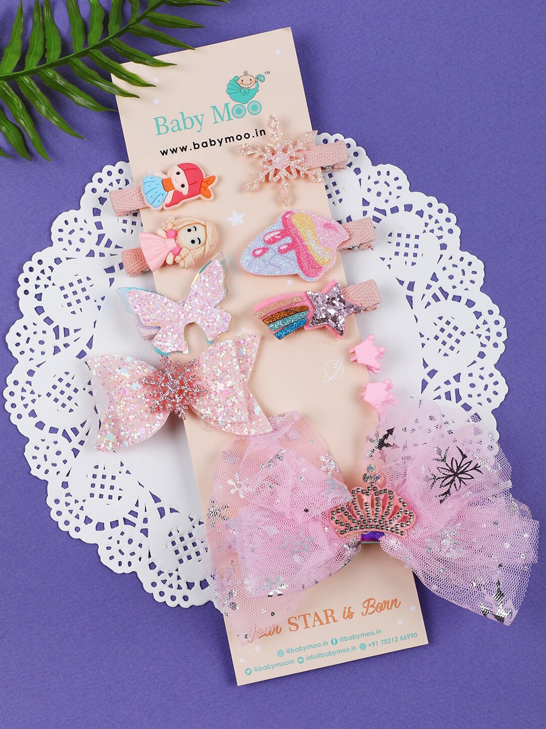 

Baby Moo Girls Pink & Red Embellished Tic Tac Hair Clip