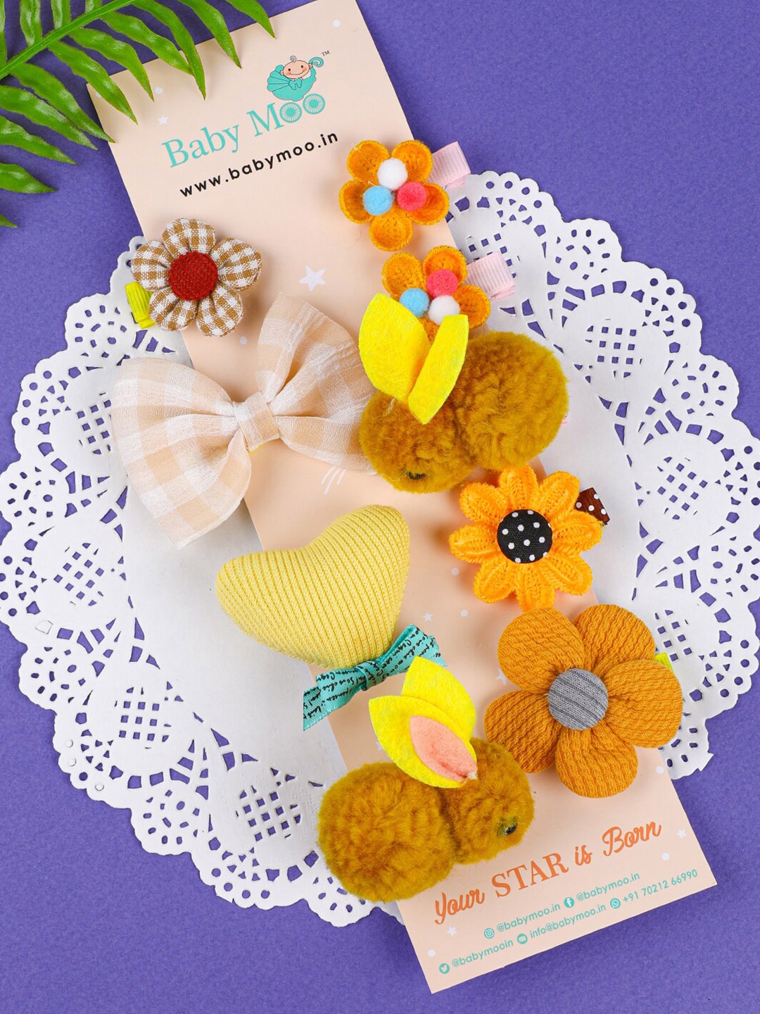 

Baby Moo Girls Yellow & Orange Embellished Tic Tac Hair Clip