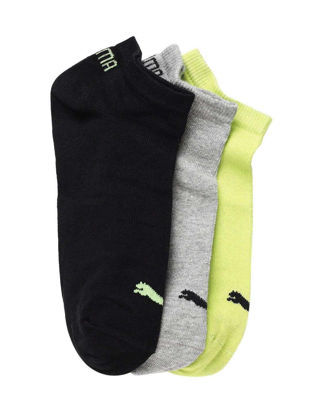 

Puma Pack Of 3 Solid Ankle-Length Cotton Socks, Multi