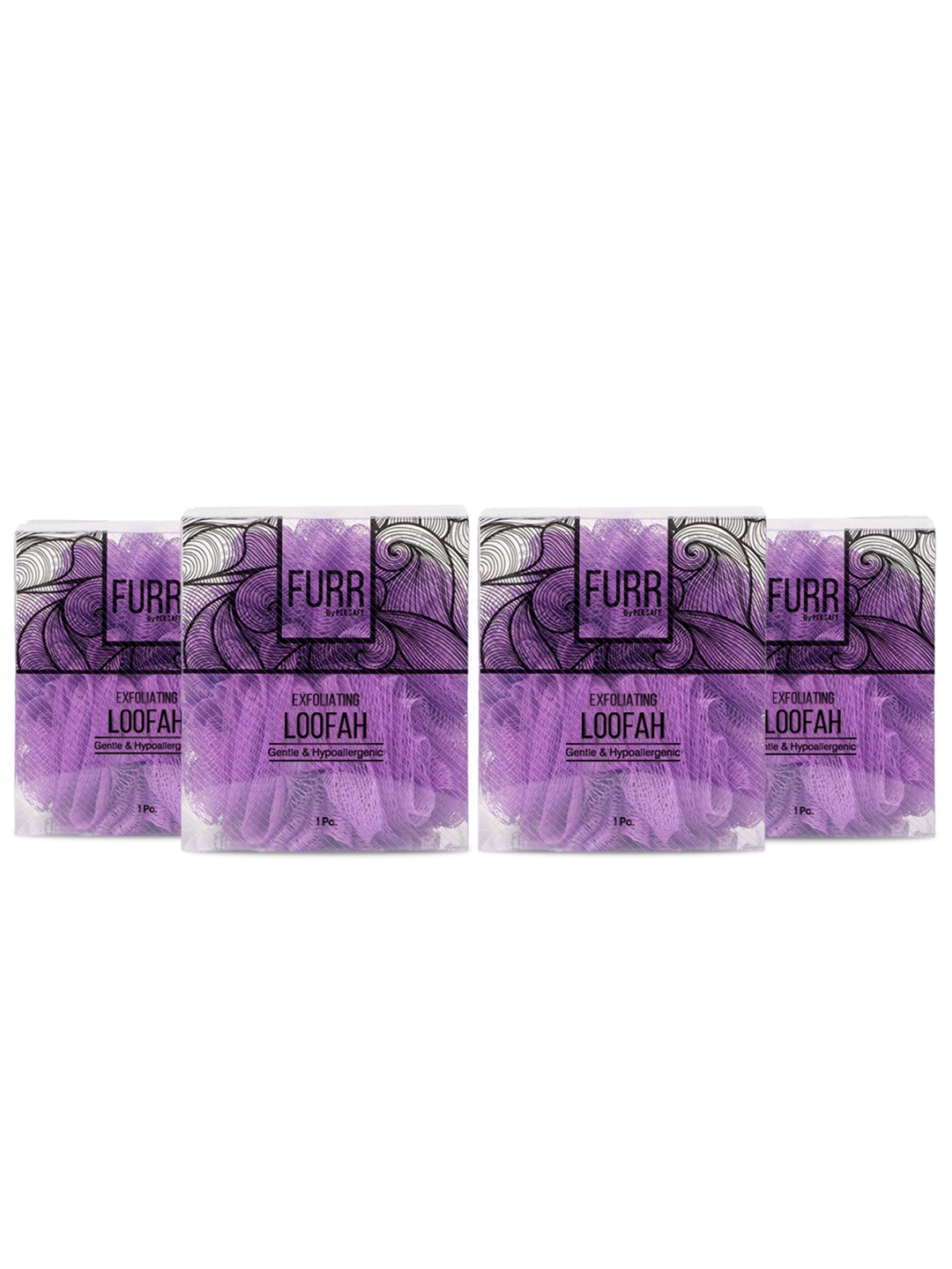 

PEESAFE Set of 4 Furr Exfoliating Loofah - Purple