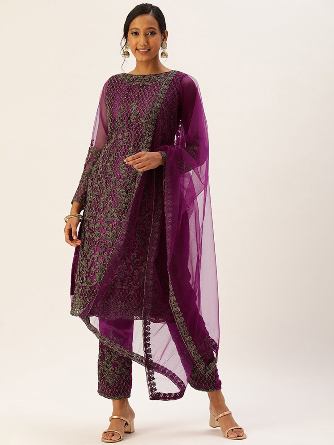 

cbazaar Purple Unstitched Dress Material