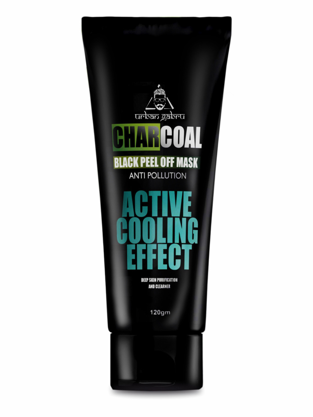 

URBANGABRU Charcoal Anti Pollution Peel Off Mask with Active Cooling Effect - 120 g, Black