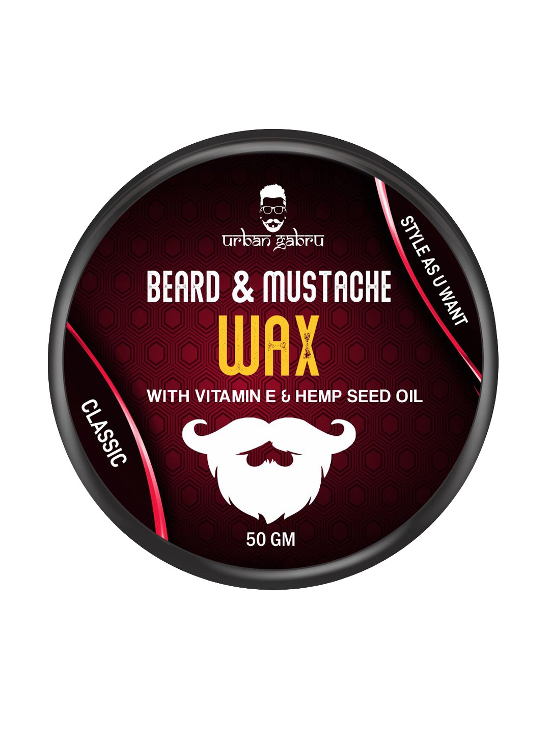 

URBANGABRU Men Beard & Mustache Wax, Transparent