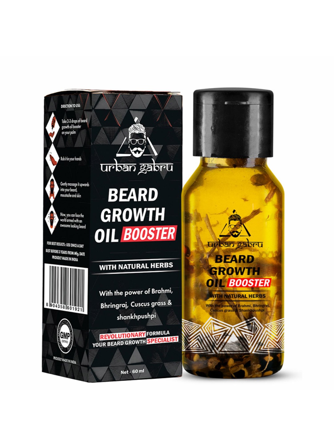 

URBANGABRU Men Beard Growth Oil 60 ml, Transparent