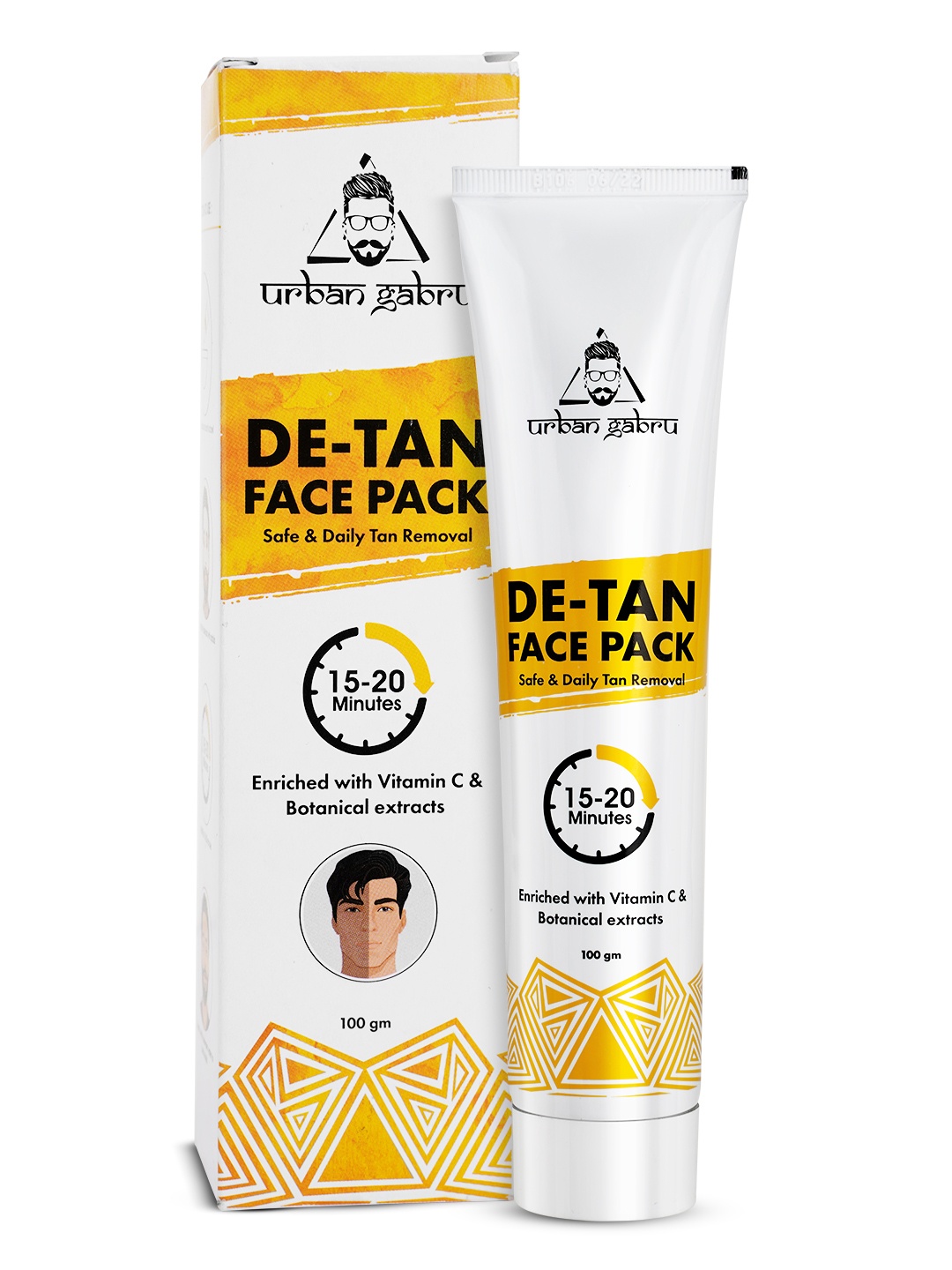 

URBANGABRU De-Tan Face Pack with Vitamin C & Aloe Vera Extract - 100 g, Orange