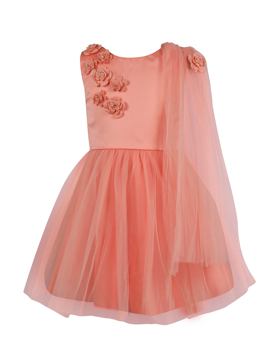 

The Magic Wand Peach-Coloured & white Dress