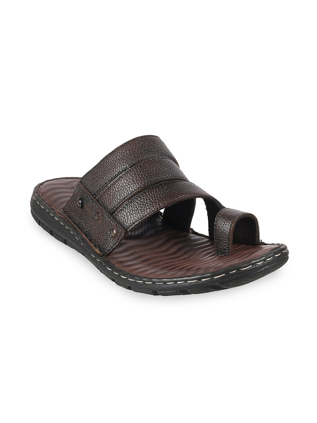 

Metro Men Brown Leather Comfort Sandals