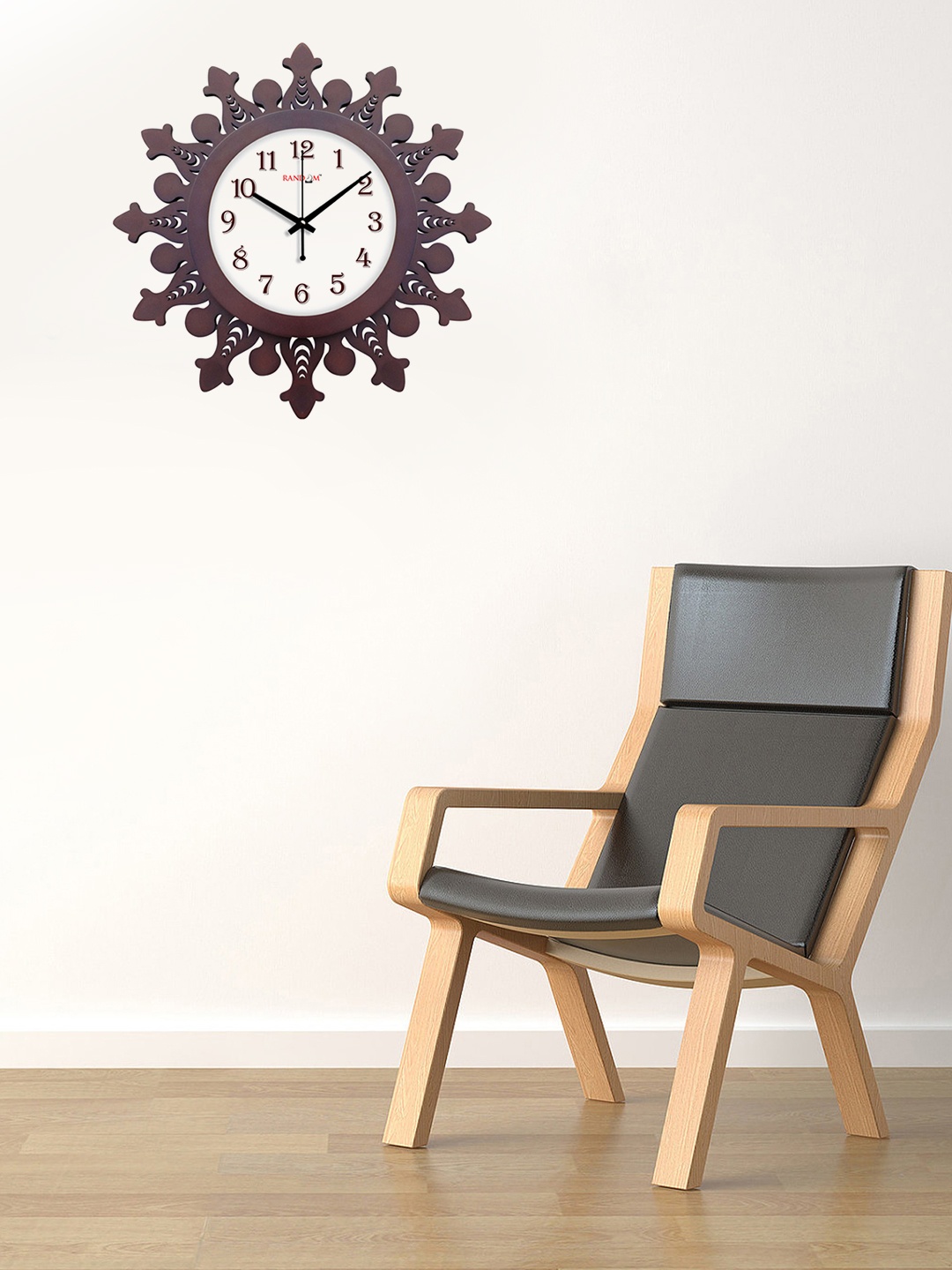 

RANDOM Off-White Dial Wazeer Wooden 30.5 cm Analogue Wall Clock