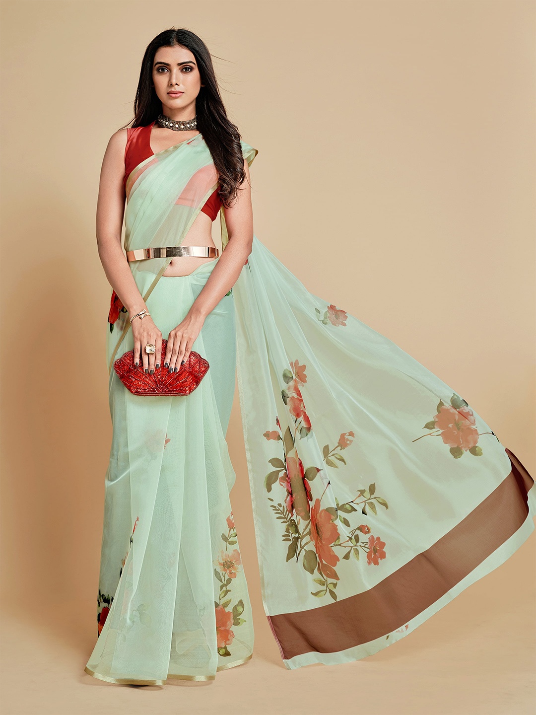 

Sangria Women Sea Green Sarees