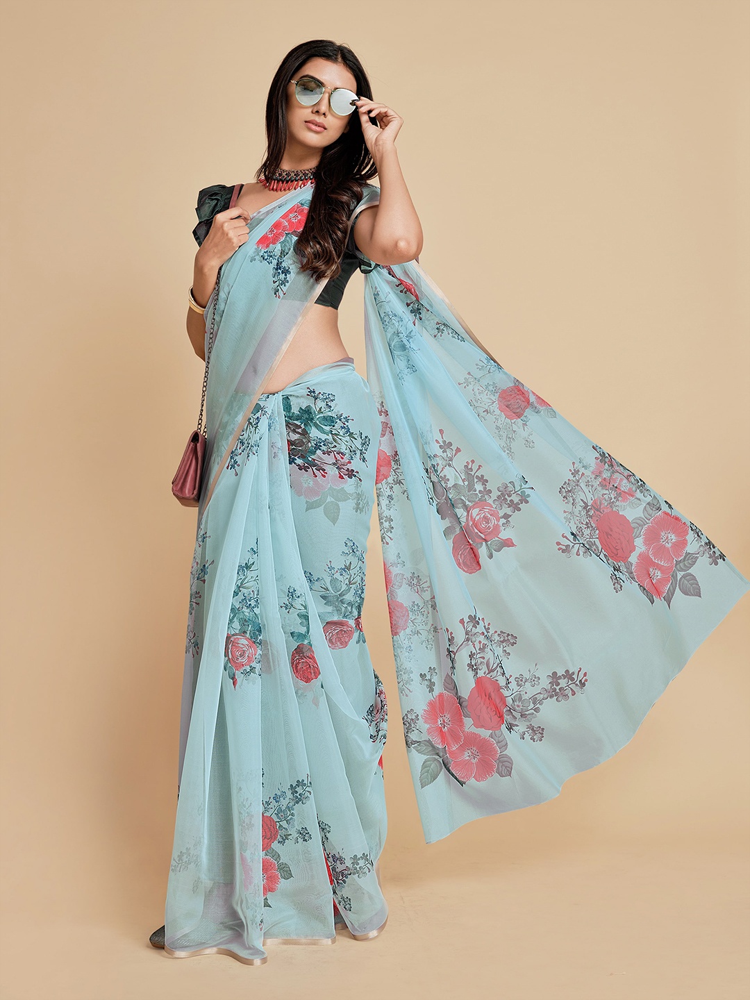 

Sangria Women Blue Sarees