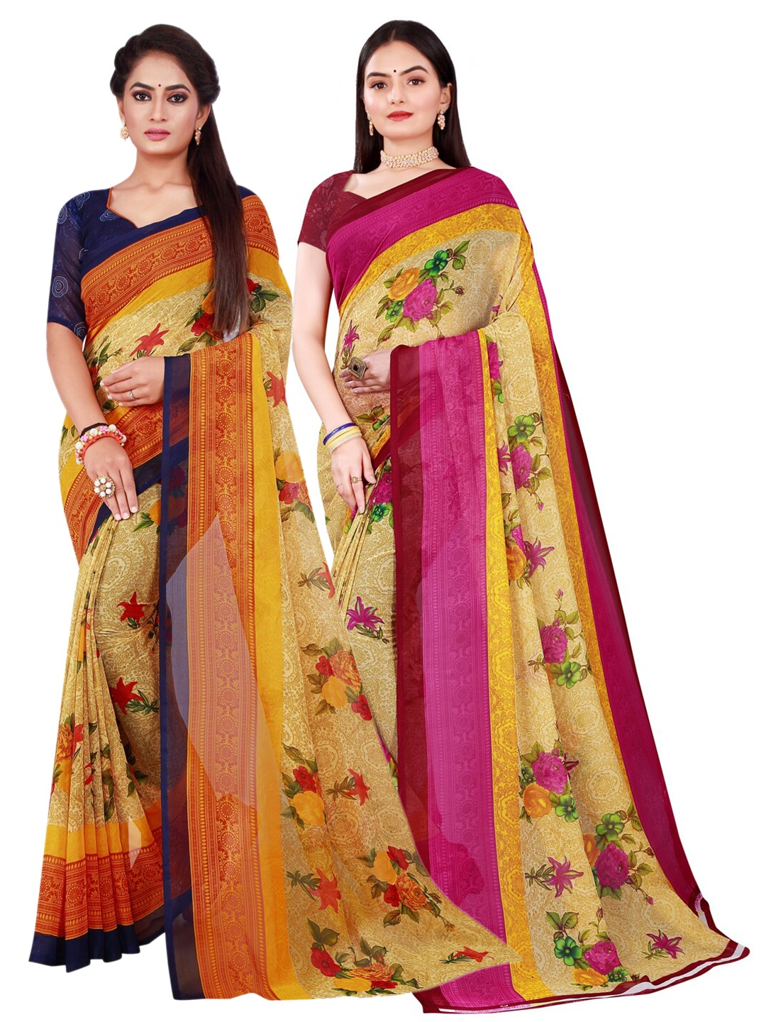 

SAADHVI Women Beige Sarees
