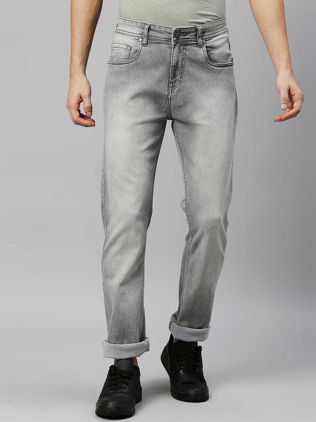 

High Star Men Grey Jean Slim Fit Heavy Fade Stretchable Jeans