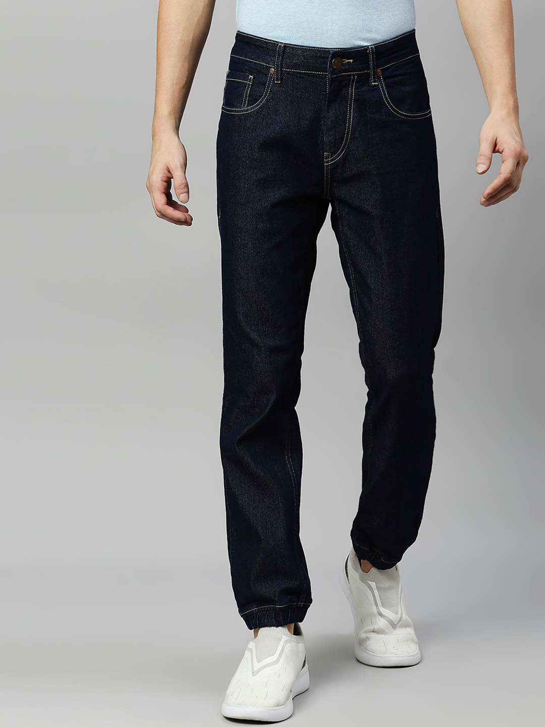 

High Star Men Blue Jean Jogger Slash Knee Stretchable Jeans