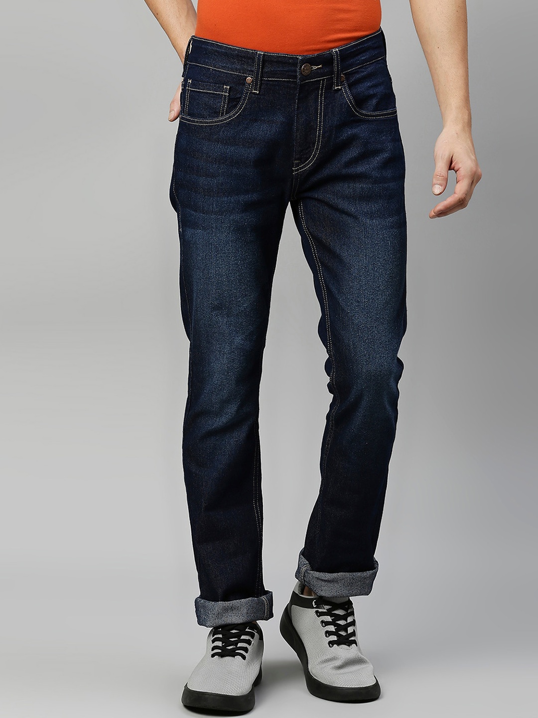 

High Star Men Blue Jean Slim Fit Low Distress Light Fade Stretchable Jeans