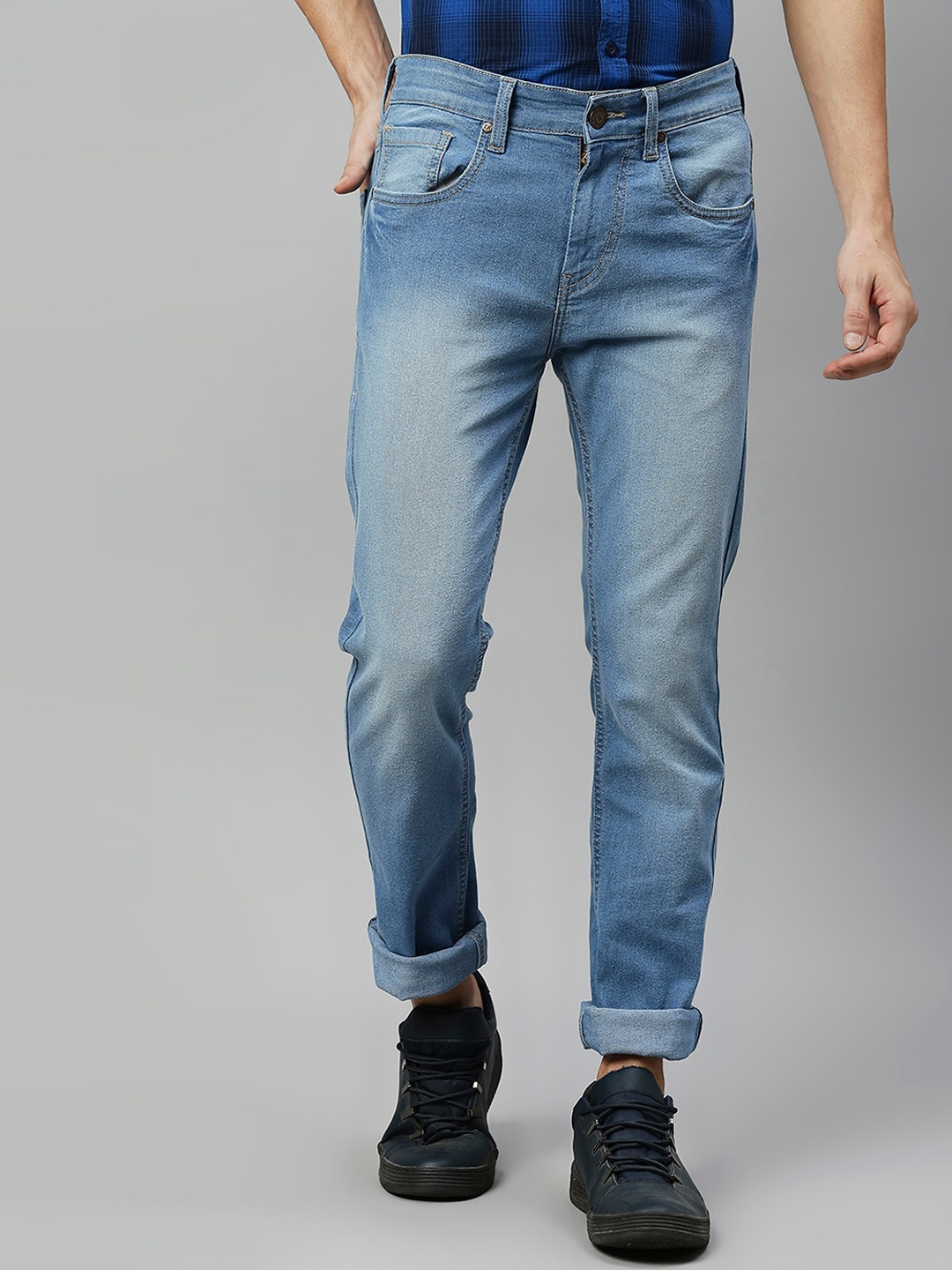 

High Star Men Blue Jean Slim Fit Light Fade Stretchable Jeans