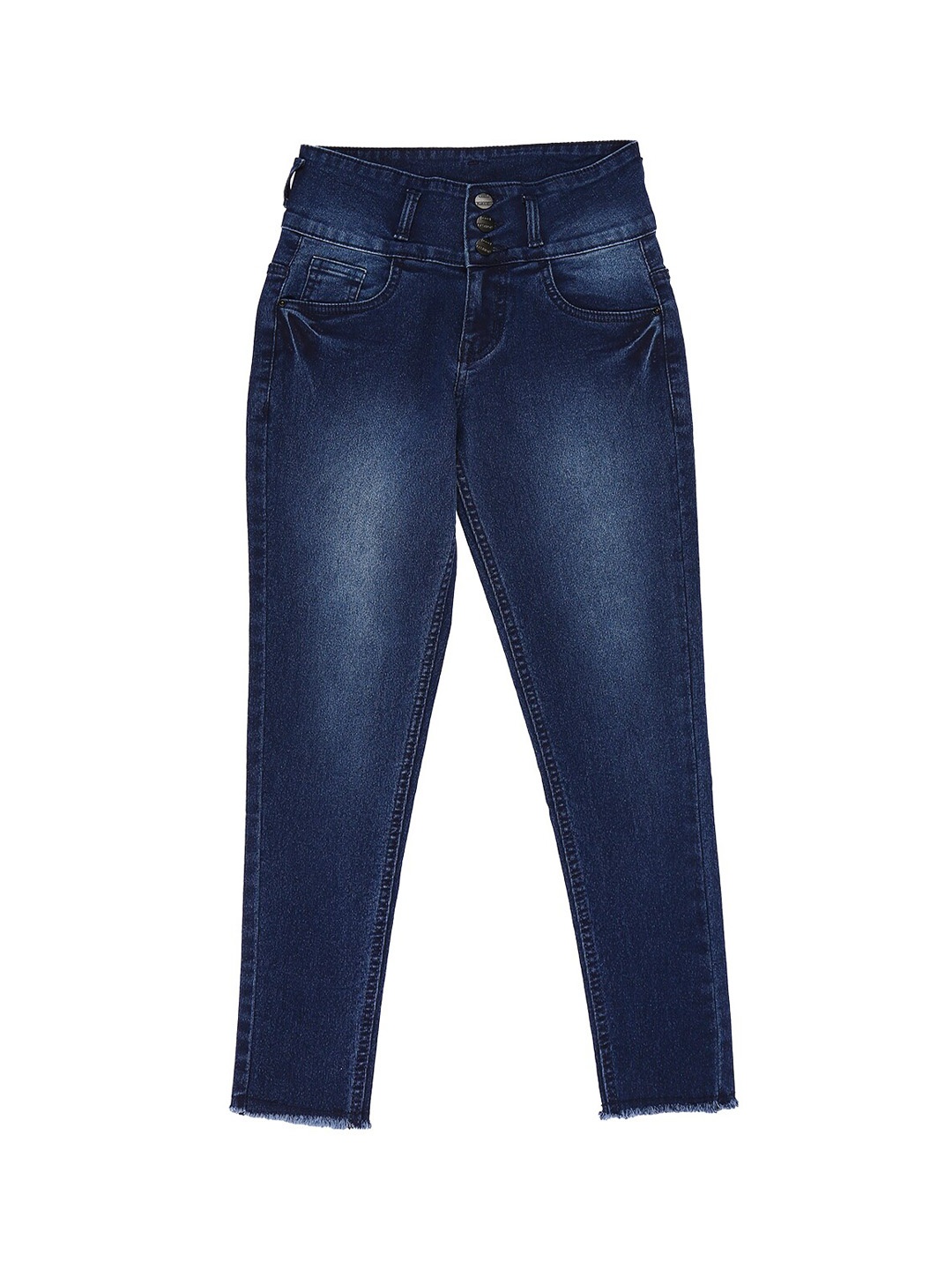

High Star Girls Blue Slim Fit High-Rise Light Fade Stretchable Jeans