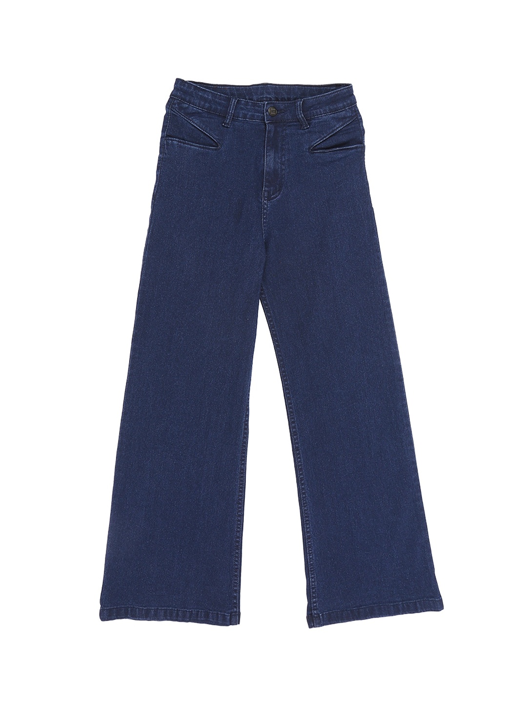 

High Star Girls Blue Wide Leg High-Rise Stretchable Jeans