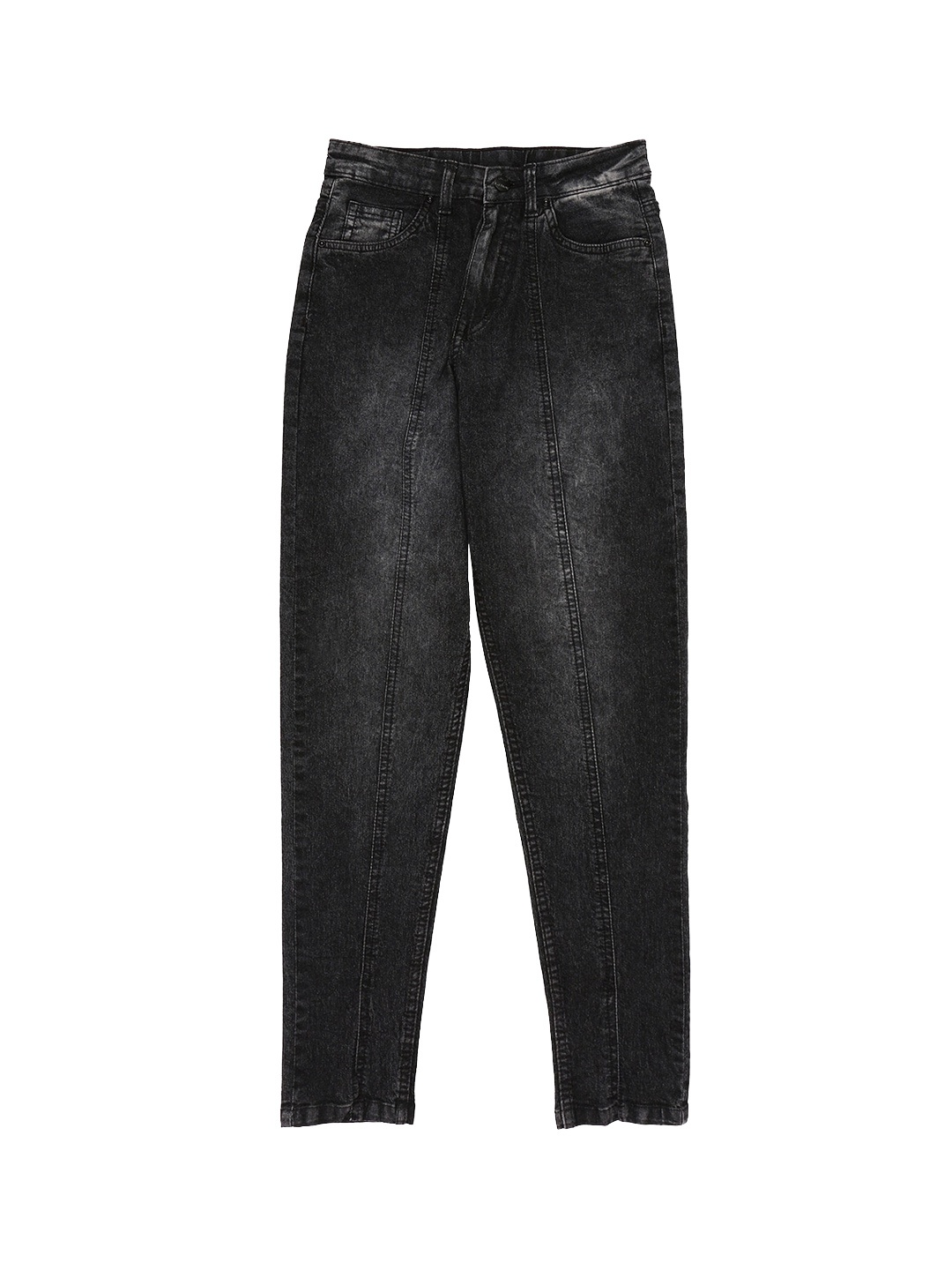 

High Star Girls Blue Tapered Fit High-Rise Low Distress Light Fade Stretchable Jeans